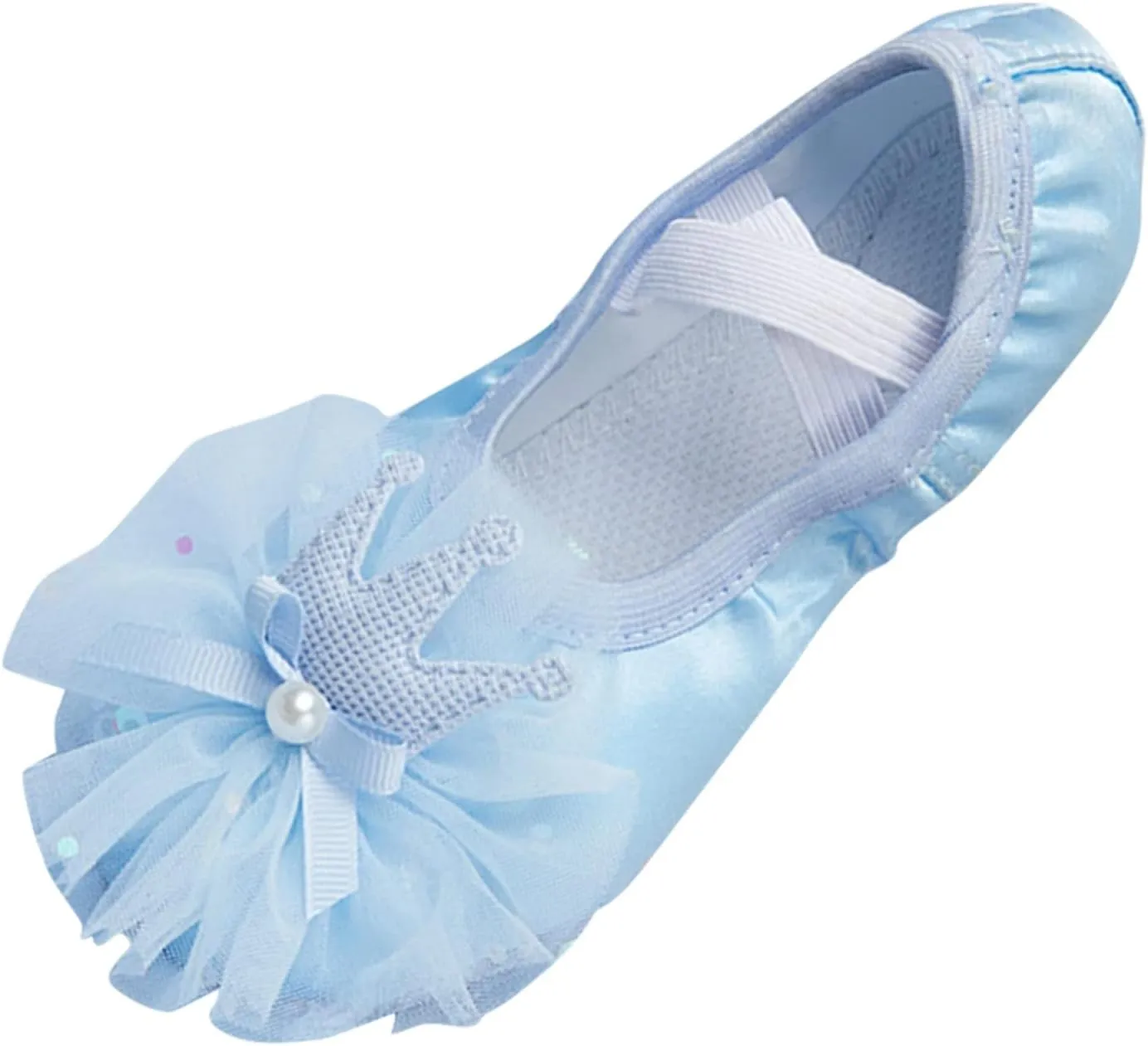 Leather Ballet Shoes Toddler Girls Ballet Slippers with Bow No-Tie Baby Dance Shoes Non-Slip Yoga Shoes (Blue, 8.5 Toddler)