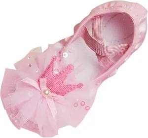 Leather Ballet Shoes Toddler Girls Ballet Slippers with Bow No-Tie Baby Dance Shoes Non-Slip Yoga Shoes (Pink, 13 Little Child)