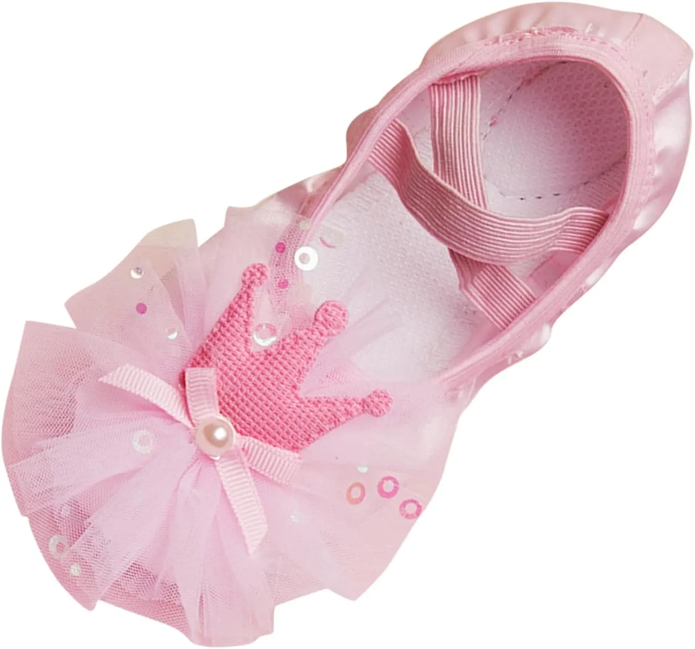Leather Ballet Shoes Toddler Girls Ballet Slippers with Bow No-Tie Baby Dance Shoes Non-Slip Yoga Shoes (Pink, 8.5 Toddler)