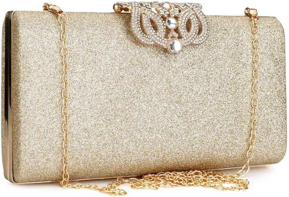 Leather Sparkling Evening Clutch Purse Women Designer Handbag for Wedding Party