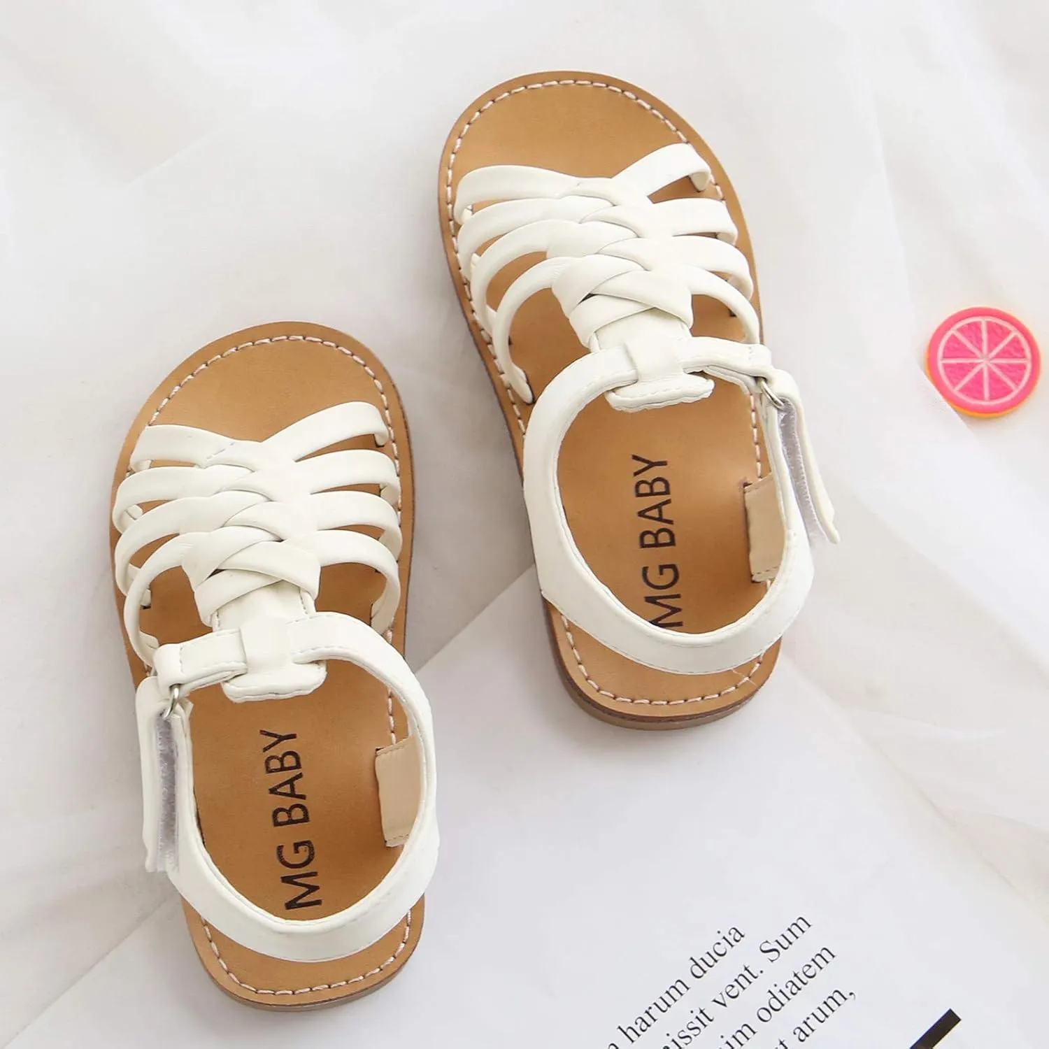 Little Girls Black Slides Baby Children Shoes Sandals Crossed Toddler Strap Leather Girls Girl's Bedroom with