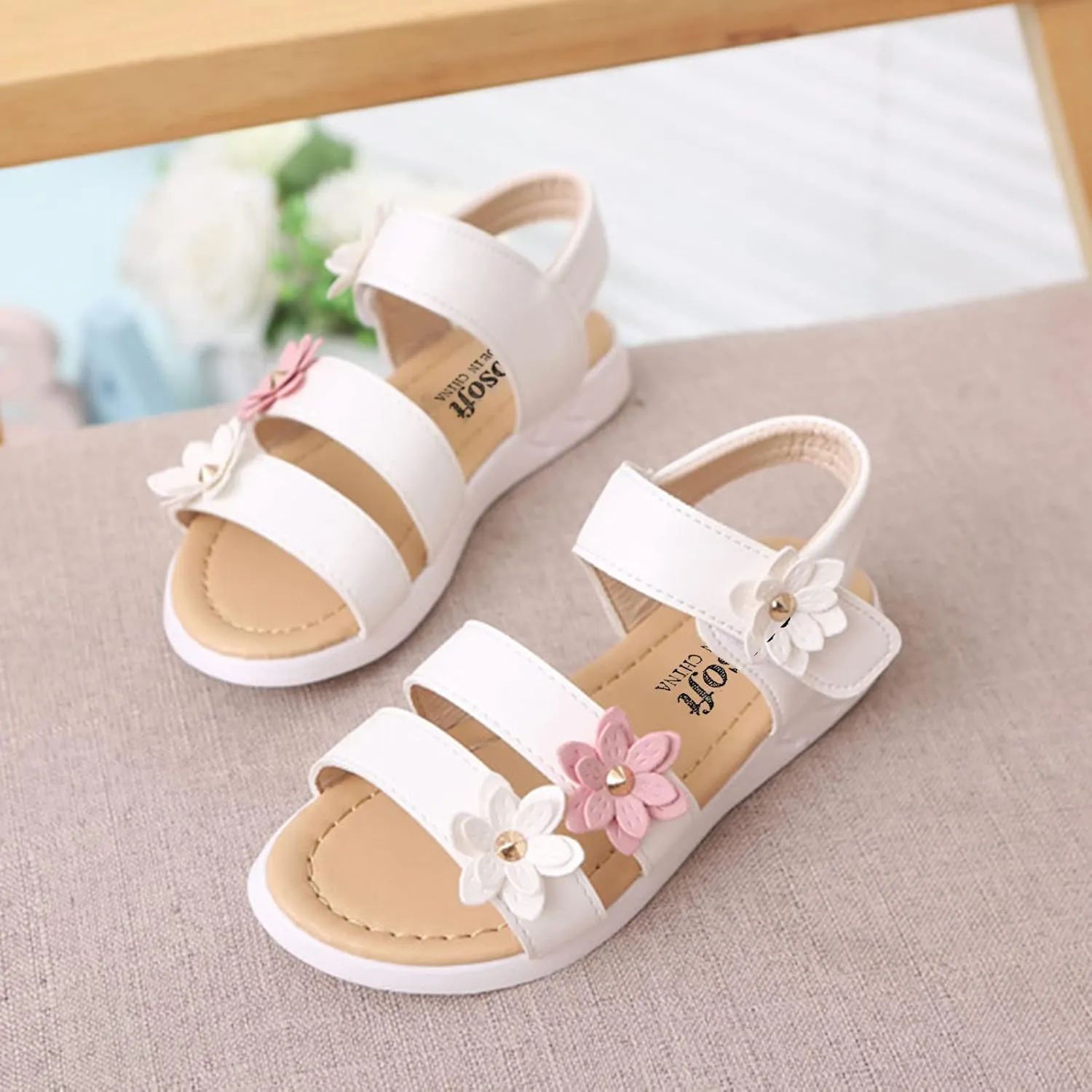 Little Girls Black Slides Baby Children Shoes Sandals Crossed Toddler Strap Leather Girls Girl's Bedroom with