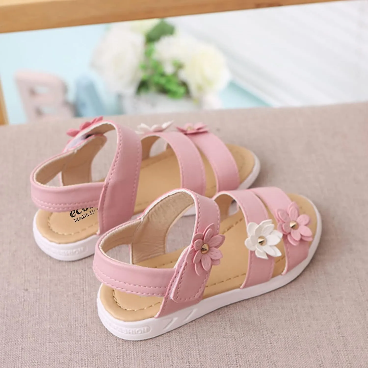 Little Girls Black Slides Baby Children Shoes Sandals Crossed Toddler Strap Leather Girls Girl's Bedroom with