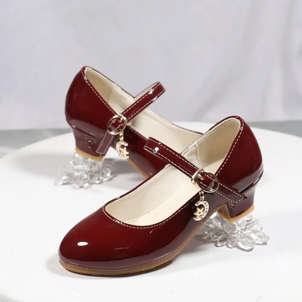 Little Girls Mary Jane Dress Pumps Shoes Princess Ballet Flats Low Heels for School Wedding Party Dress Shoes for Kids