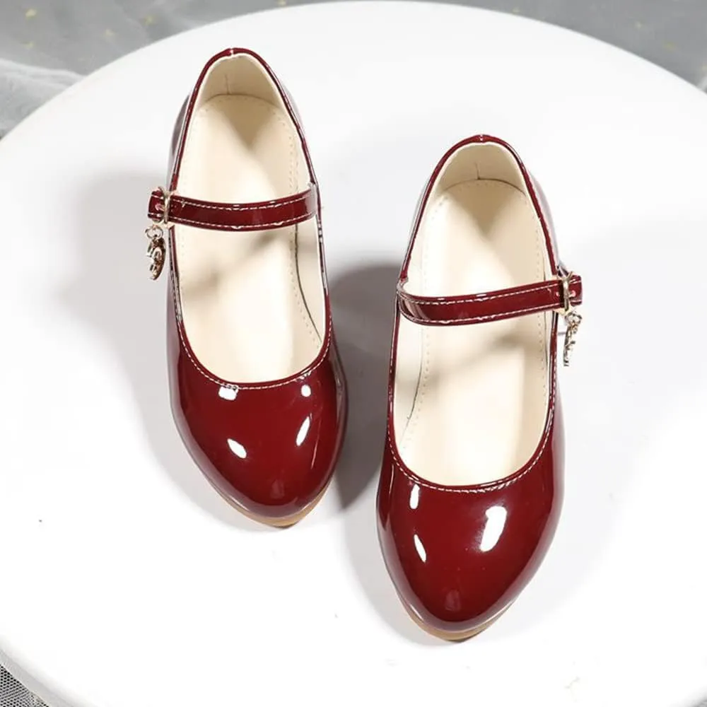 Little Girls Mary Jane Dress Pumps Shoes Princess Ballet Flats Low Heels for School Wedding Party Dress Shoes for Kids