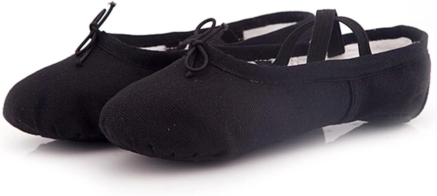 Little Kid's Solid Ballet Shoes Girls Dance Stage Dance Performance Slippers enuine Leather Ballerina Shoes