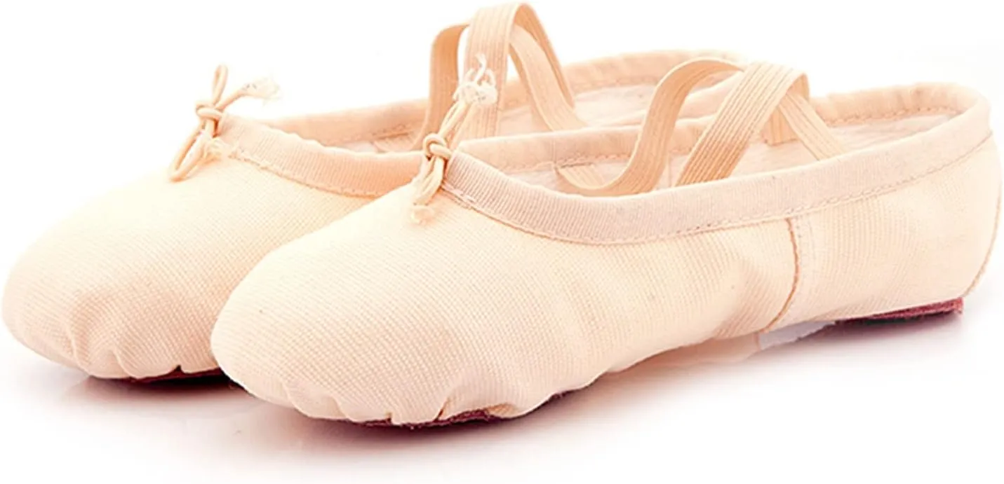 Little Kid's Solid Ballet Shoes Girls Dance Stage Dance Performance Slippers enuine Leather Ballerina Shoes