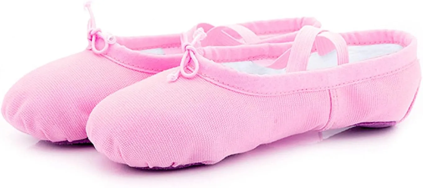 Little Kid's Solid Ballet Shoes Girls Dance Stage Dance Performance Slippers enuine Leather Ballerina Shoes