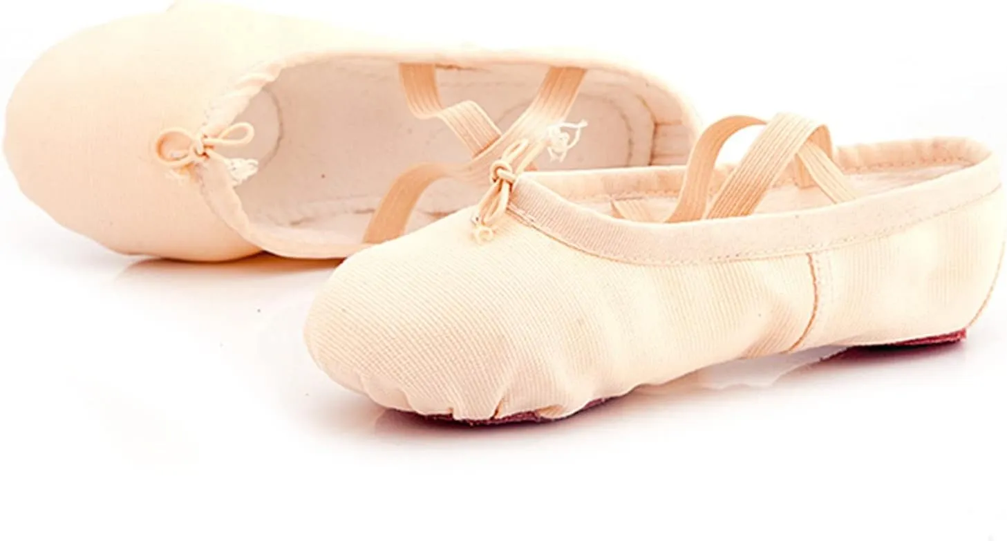 Little Kid's Solid Ballet Shoes Girls Dance Stage Dance Performance Slippers enuine Leather Ballerina Shoes