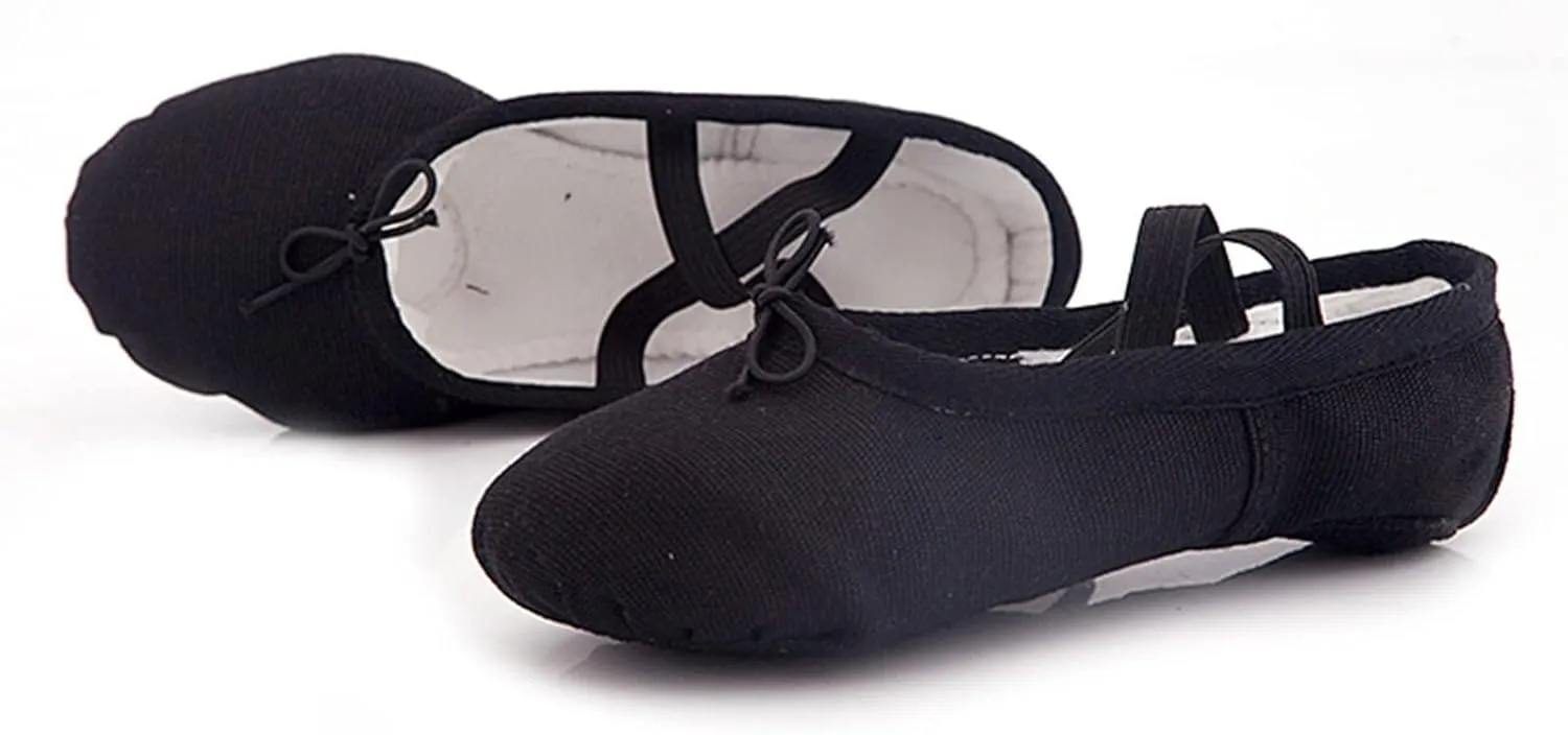 Little Kid's Solid Ballet Shoes Girls Dance Stage Dance Performance Slippers enuine Leather Ballerina Shoes