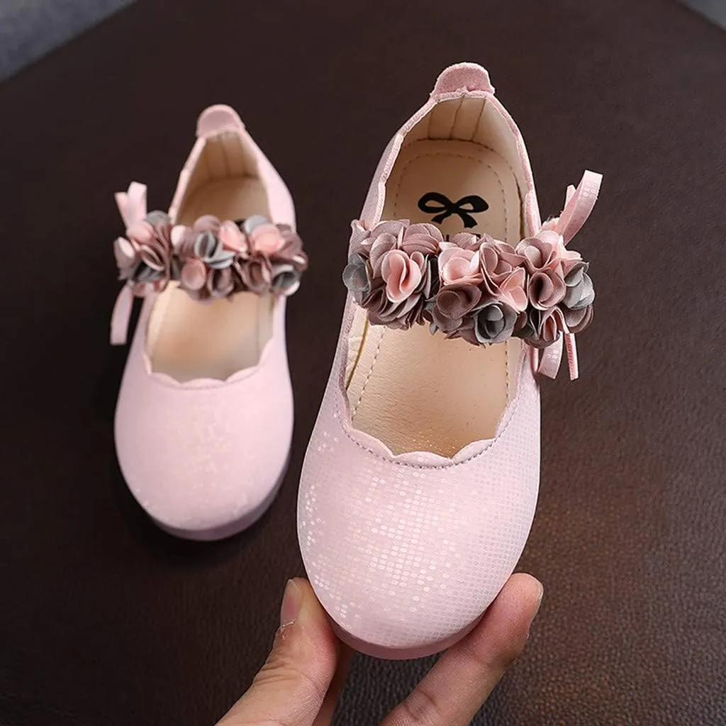 Little Toddler Girls Floral Dress Shoes Soft Sole Ballerina Ballet Flat Kids Mary Jane Boy Boots Size 5