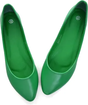 LUXINYU Flats for Women Classic Pointed Toe Slip-On Ballet Flats Soft Pu Leather Dress Shoes Comfortable Loafers Lightweight