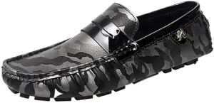Men's Colorful Vegan Leather Loafers - Comfortable Driving Shoes, Lightweight Slip-On with Flat Heel for Outdoor & Wedding Wear