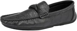 Men's Driving Moccasins  Round Toe Smoking Loafers, Vegan Leather, Flexible Slip-On with Anti-Slip Flat Heel for Walking and Casual Wear
