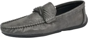 Men's Driving Moccasins  Round Toe Smoking Loafers, Vegan Leather, Flexible Slip-On with Anti-Slip Flat Heel for Walking and Casual Wear