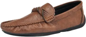 Men's Driving Moccasins  Round Toe Smoking Loafers, Vegan Leather, Flexible Slip-On with Anti-Slip Flat Heel for Walking and Casual Wear