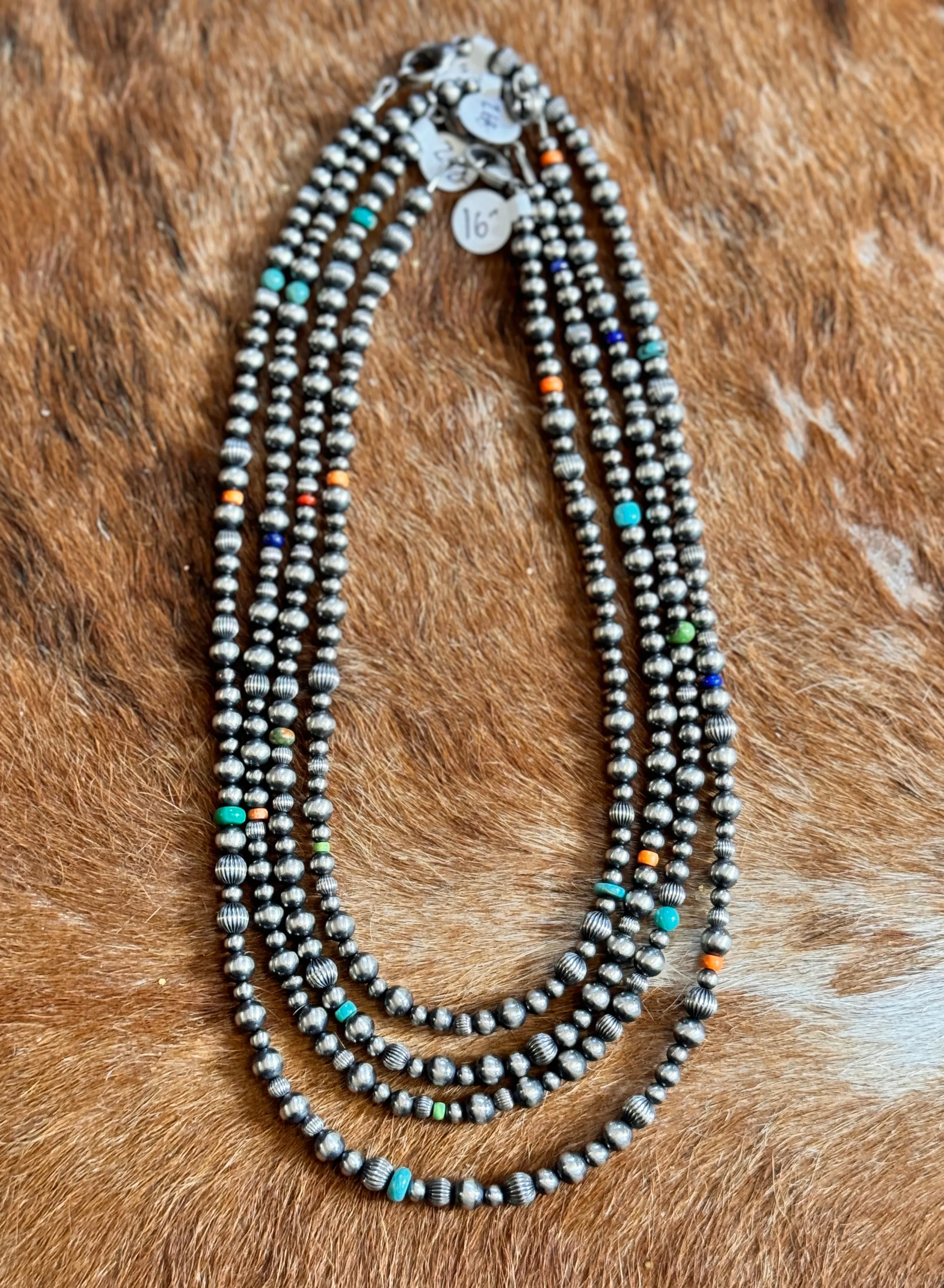 Navajo Pearl   Multi Color Necklace