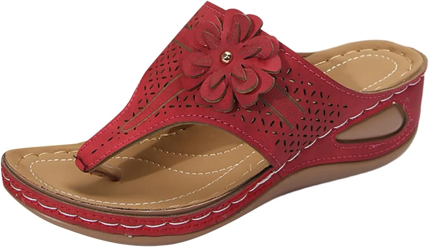 Orthopedic Sandals for Women, Women's Wide Width Flat Sandals with Arch Support, Wedge & Flip Flops, Casual Gladiator Sandals in Faux Leather & Leather, Open Toe, Spring, Summer & Fall