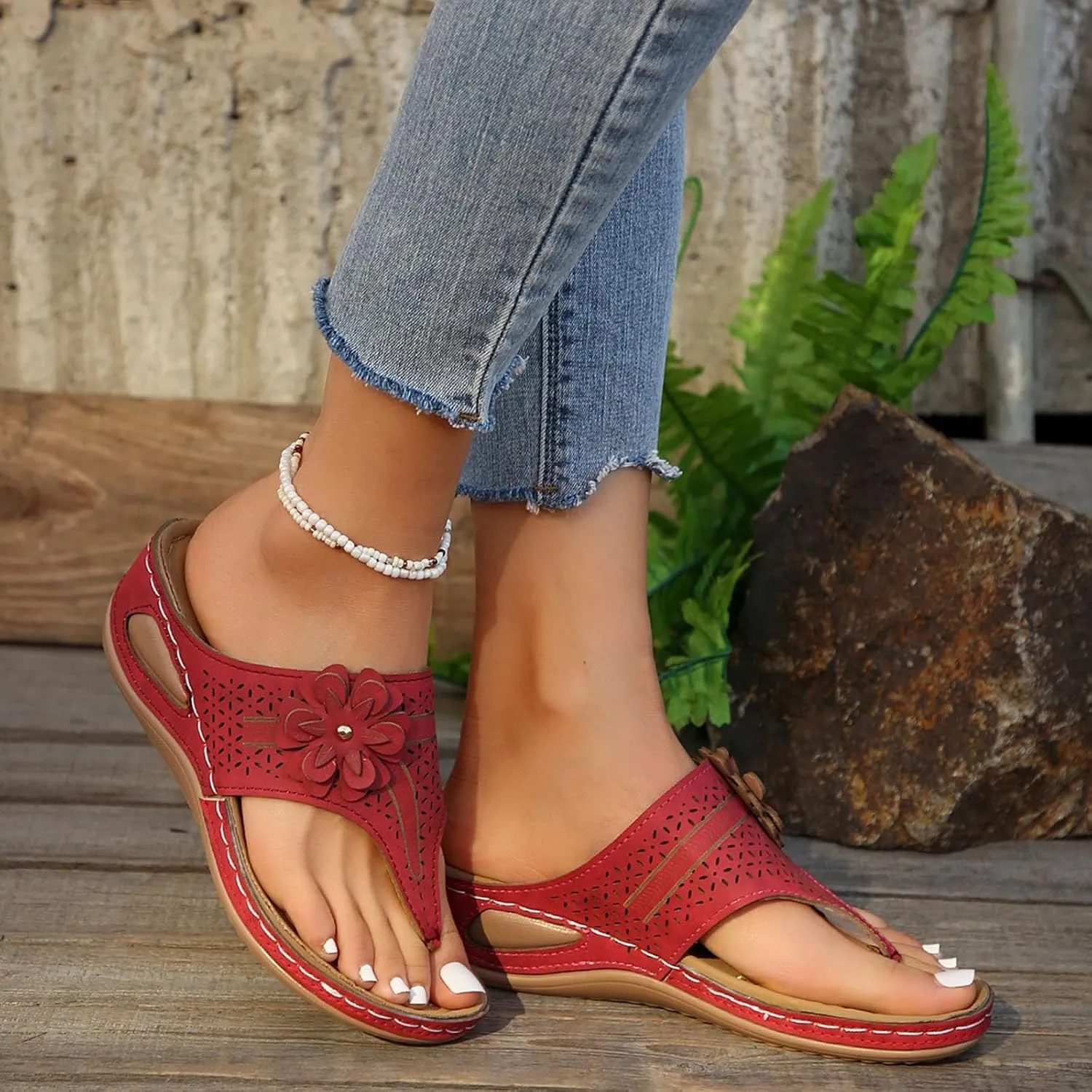 Orthopedic Sandals for Women, Women's Wide Width Flat Sandals with Arch Support, Wedge & Flip Flops, Casual Gladiator Sandals in Faux Leather & Leather, Open Toe, Spring, Summer & Fall