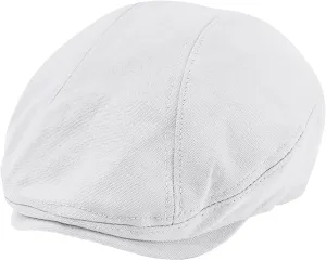 POUDAY Men's Cotton Newsboy Cap Flat Cap Newsboy Hat for Men Cabbie Hat Breathable Soft Summer Hat for Driving Hunting Golf