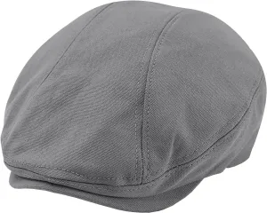 POUDAY Men's Cotton Newsboy Cap Flat Cap Newsboy Hat for Men Cabbie Hat Breathable Soft Summer Hat for Driving Hunting Golf