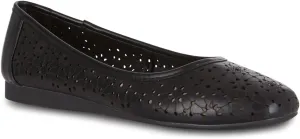 Priscilla Womens Flats  Comfortable Vegan Slip-On Shoes with Memory Foam, Breathable Eyelet Stitch Detail, Available in Black, Cafe, White, Medium & Wide Sizes 6-10