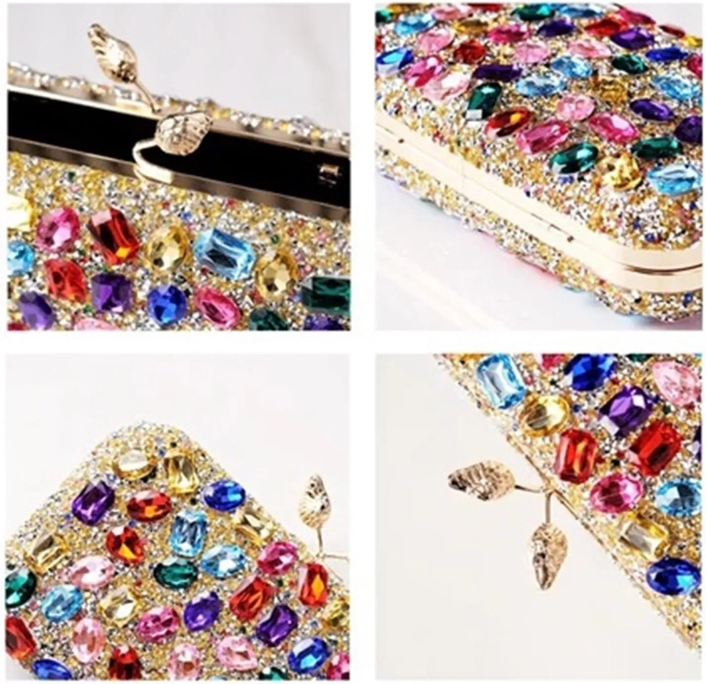 Rhinestone Clutch Blue Multi Color Bags for Women Stone Clutch Bag Purse Crystal Female Handbag Diamond Wedding Party Bags