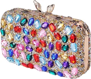 Rhinestone Clutch Blue Multi Color Bags for Women Stone Clutch Bag Purse Crystal Female Handbag Diamond Wedding Party Bags