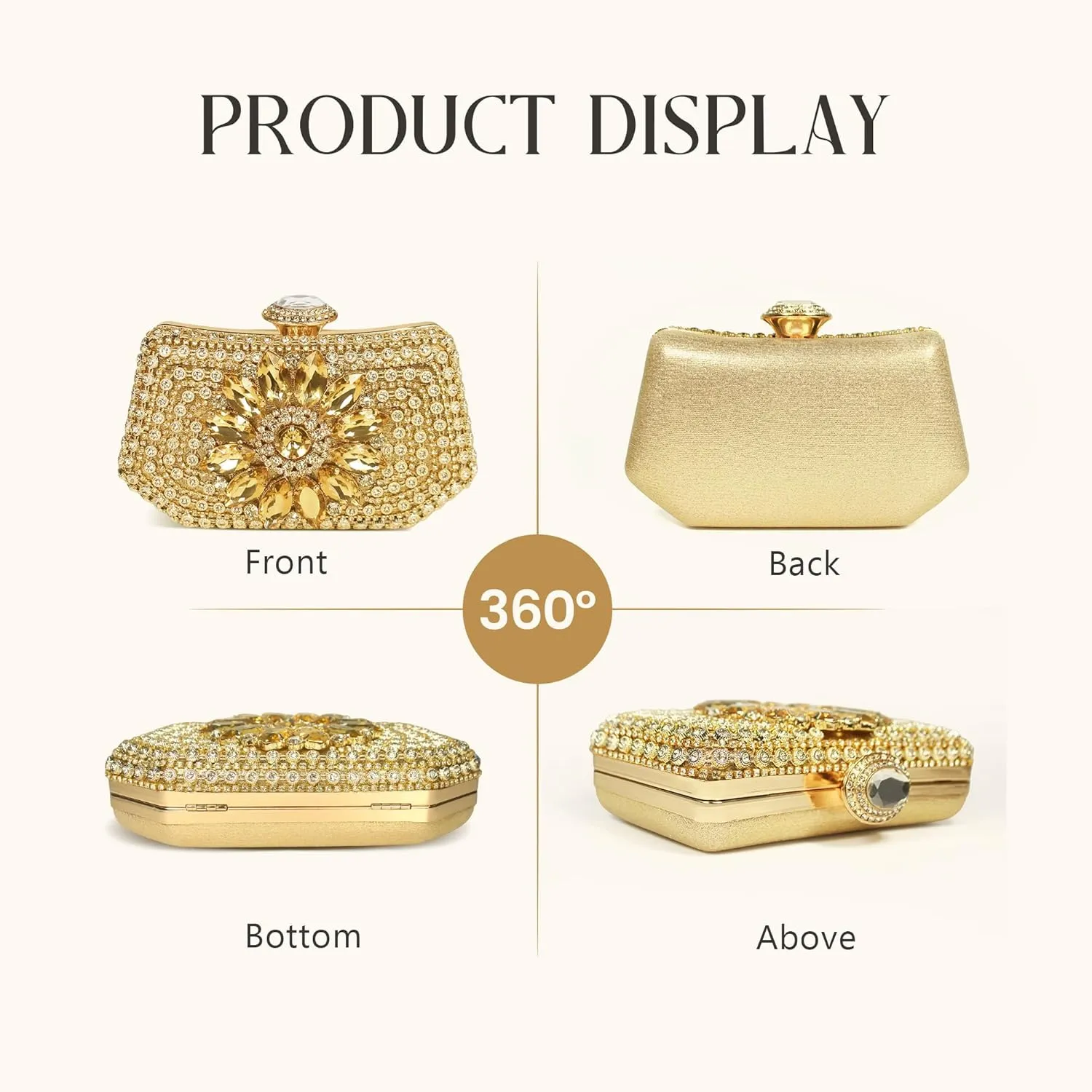 Rhinestone Clutch Purses for Women Evening Wedding,Party, Formal Handbag Crystal Diamond Bag