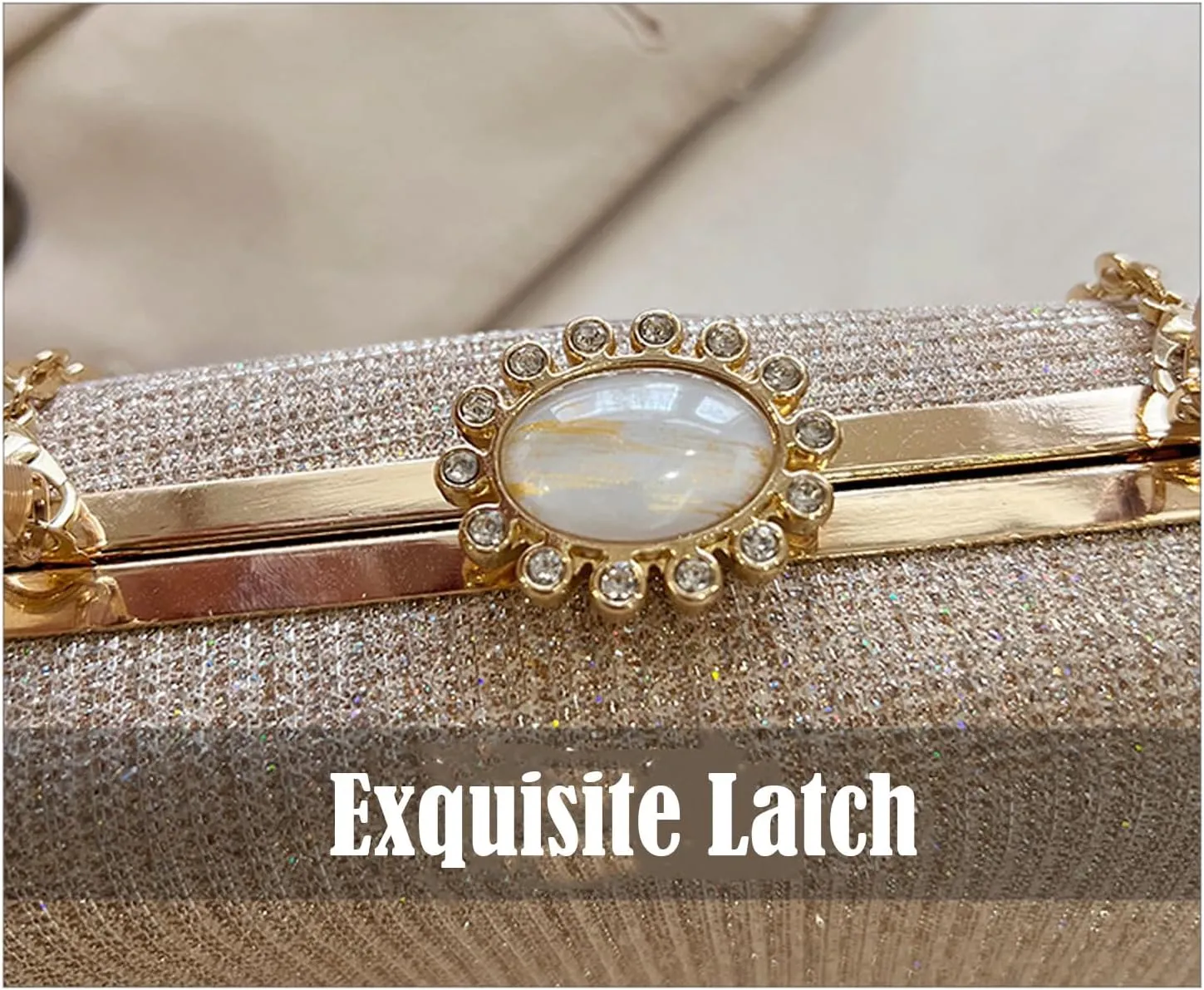 Rhinestone Evening Clutch Purse Sequin Bag,Woman Sparkling Handbag Formal Clutch with Chain for Wedding Party