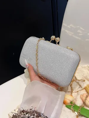 Rhinestone Evening Clutch Purse Sequin Bag,Woman Sparkling Handbag Formal Clutch with Chain for Wedding Party