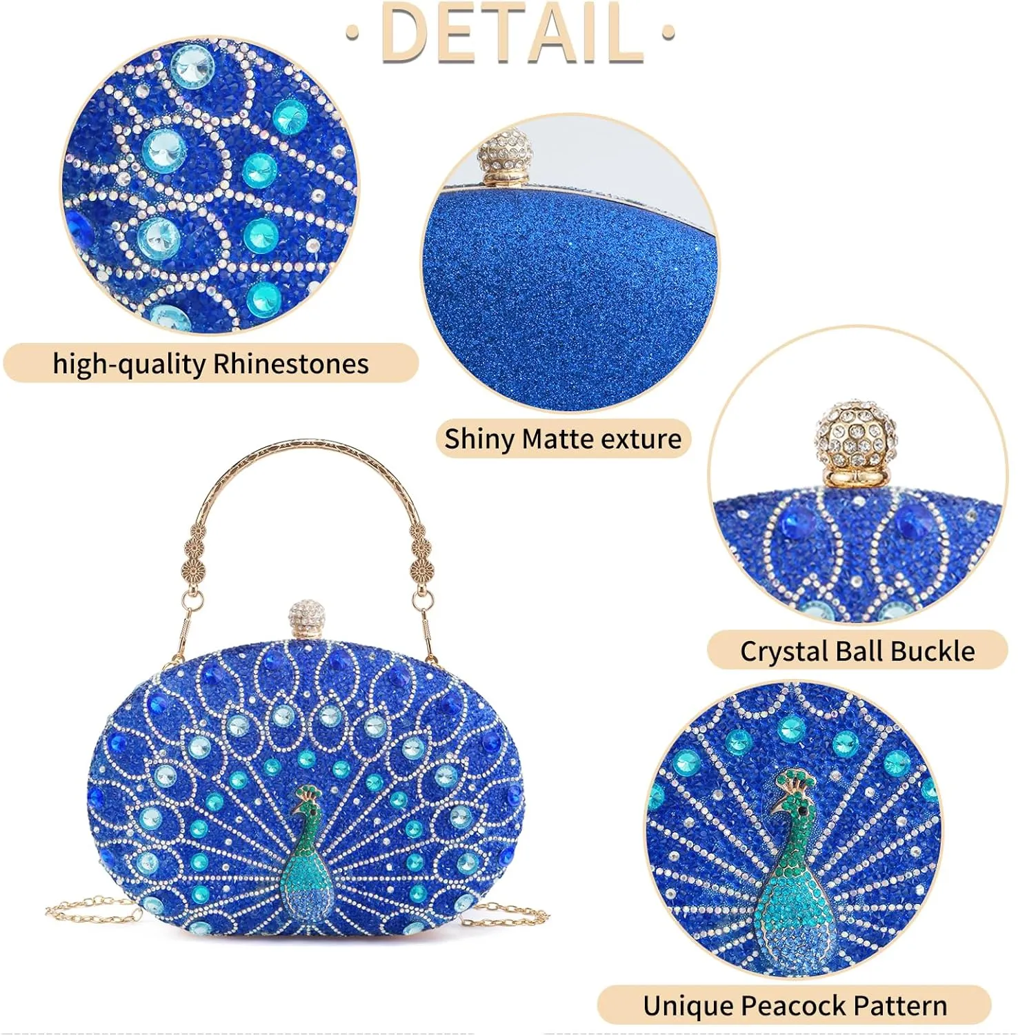 Rhinestone Evening Clutch Purses for Women Evening Clutch bag Crossbody & Shoulder Bag For Wedding Night out Party