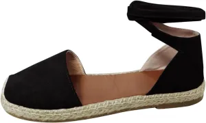 Sandals for Women Espadrilles FLat Shoes Bohemian Slip-ons Sandals Summer Dressy Closed Toe Beach Shoes Ankle Wrap