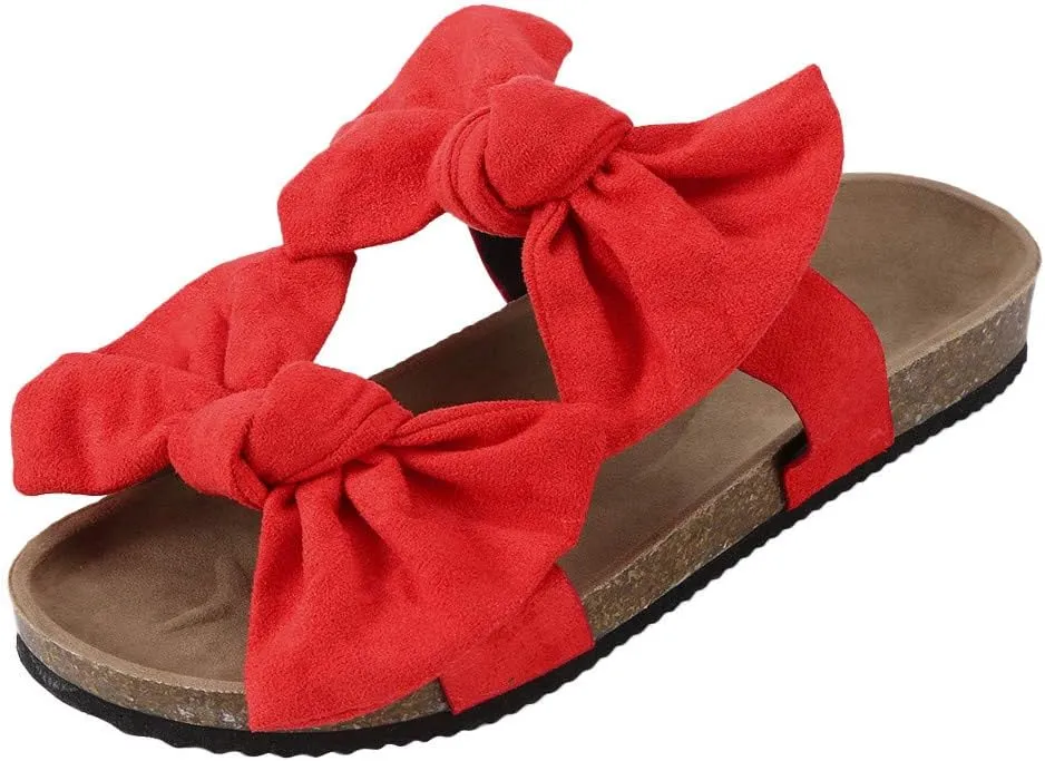 Sandals for Women Flat,Women's 2020 Fashion Bow Comfy Platform Sandal Shoes Summer Beach Travel Fashion Slipper Flip Flops