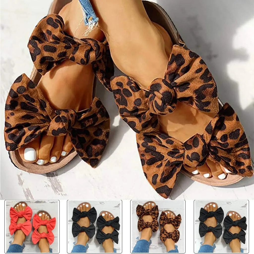 Sandals for Women Flat,Women's 2020 Fashion Bow Comfy Platform Sandal Shoes Summer Beach Travel Fashion Slipper Flip Flops