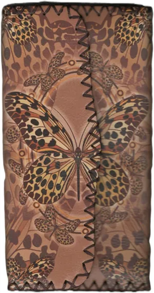 Shell's Gift Vegan Leather Wallet,Slim Womens Wallet Ultra Slim Ladies Wallets Thin Leather Women Wallet Credit Card Holder Wallet With Zipper Pocket (Leopard Butterfly)