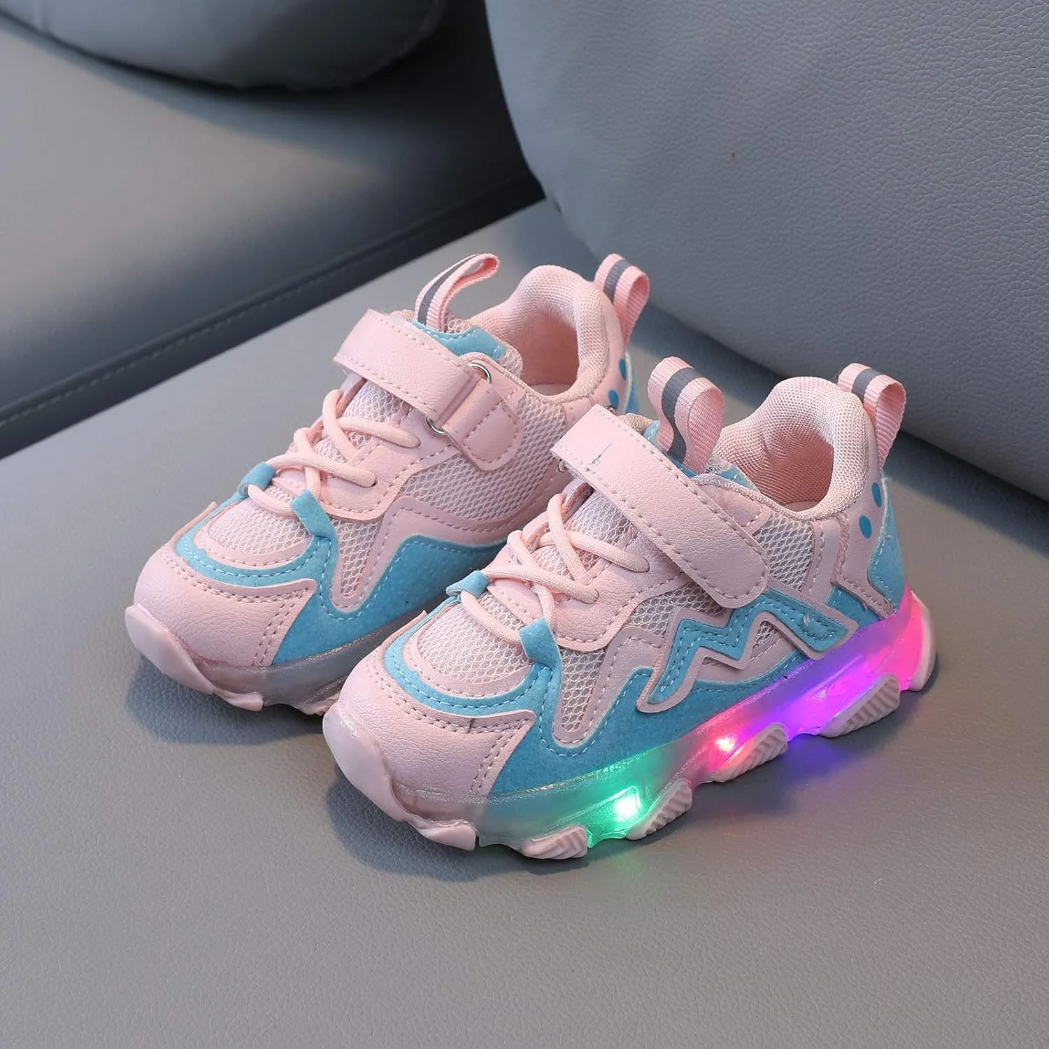 Shoes for Boys Toddler Boys Girls Led Light Sneakers Mesh Breathable Lace Up Sports Shoes 1-6 Years