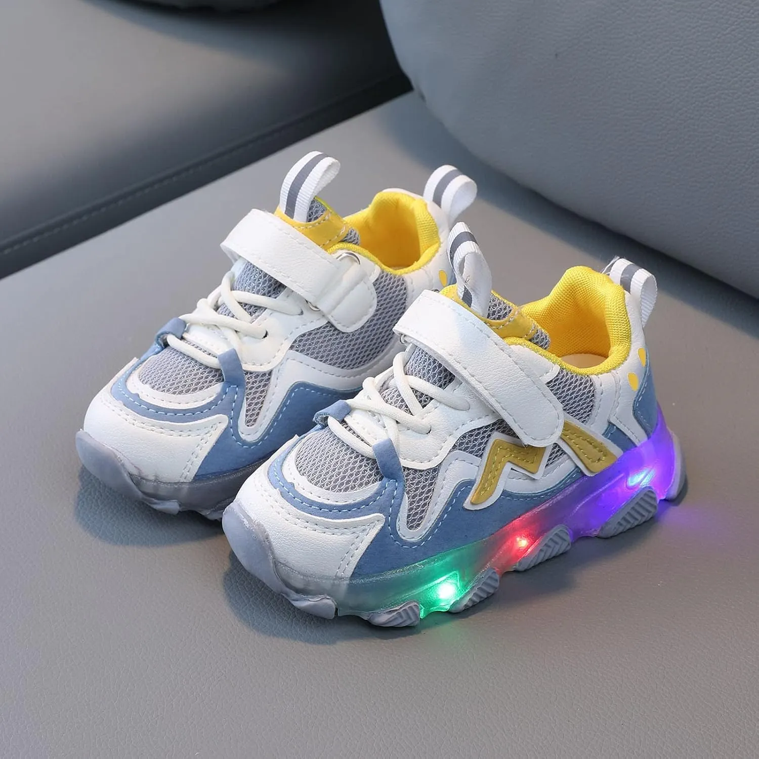 Shoes for Boys Toddler Boys Girls Led Light Sneakers Mesh Breathable Lace Up Sports Shoes 1-6 Years