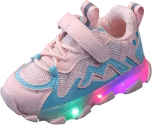 Shoes for Boys Toddler Boys Girls Led Light Sneakers Mesh Breathable Lace Up Sports Shoes 1-6 Years