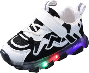 Shoes for Boys Toddler Boys Girls Led Light Sneakers Mesh Breathable Lace Up Sports Shoes 1-6 Years
