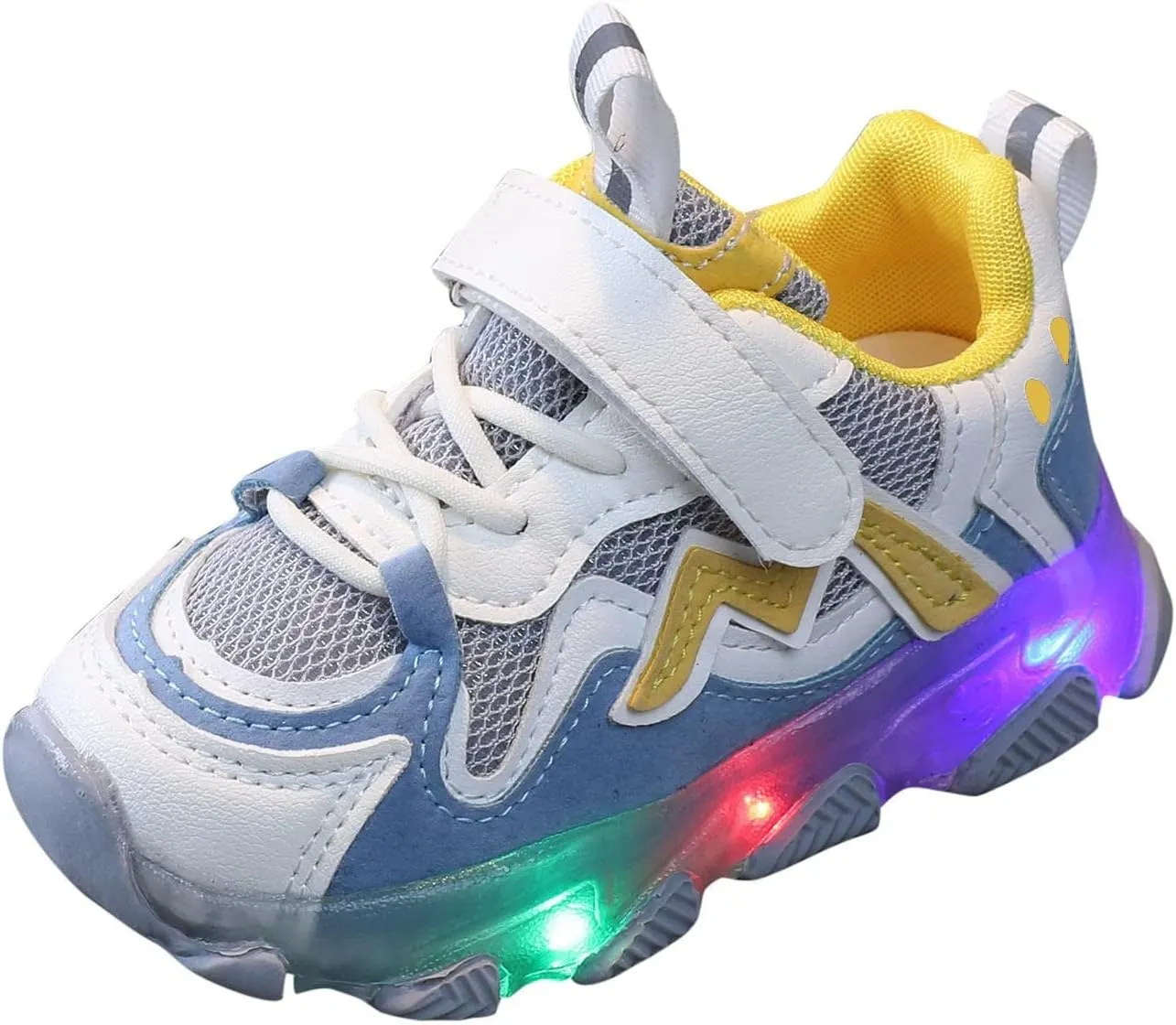 Shoes for Boys Toddler Boys Girls Led Light Sneakers Mesh Breathable Lace Up Sports Shoes 1-6 Years