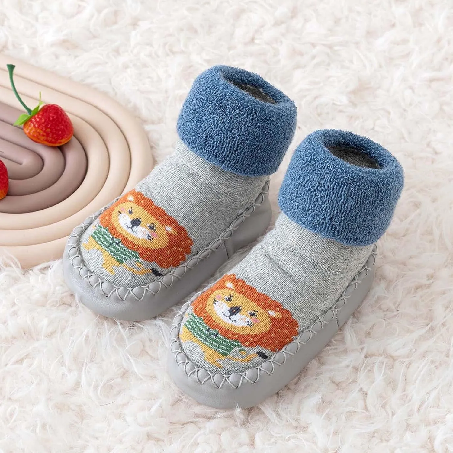 Shoes for Kids,Autumn Winter Children Toddler Shoes Flat Bottom Non Slip Socks Shoes Warm Cartoon Pattern Cute Shoes
