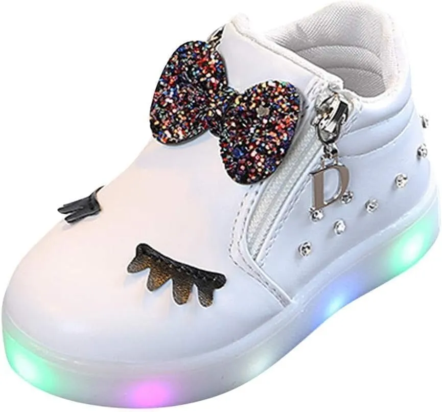 Shoes for New Walkers Boys Girls LED Sport Baby Infant Bowknot Boots Shoes Crystal Luminous Kids Baby Shoes Fancy Toddler Girl Shoes