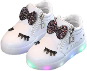 Shoes for New Walkers Boys Girls LED Sport Baby Infant Bowknot Boots Shoes Crystal Luminous Kids Baby Shoes Fancy Toddler Girl Shoes