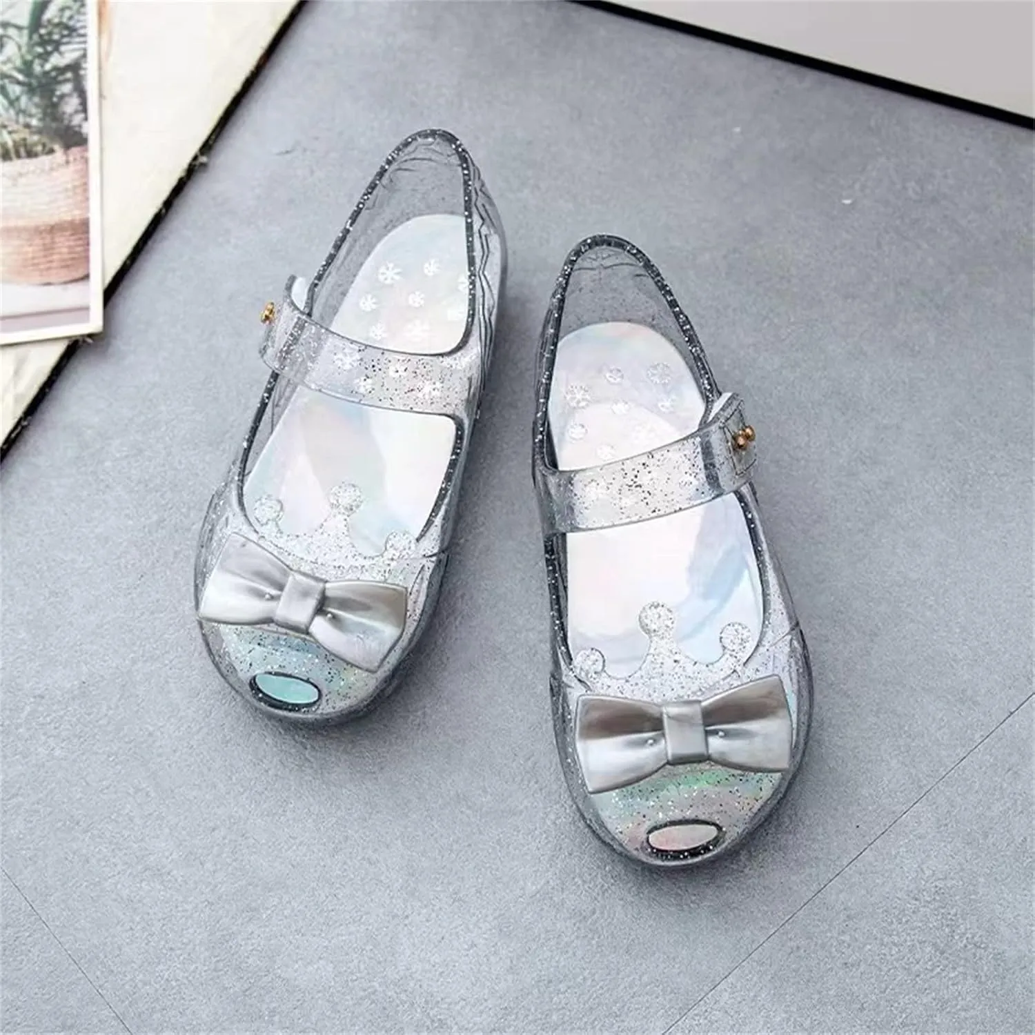 Size 12 Girls Dressing Shoes Girls Shoes Crown Flash Diamond Crystal Soft Sole Non Slip Sandals Jelly Dance Shoes Princess Shoes Toddler Winter Shoes Indoor