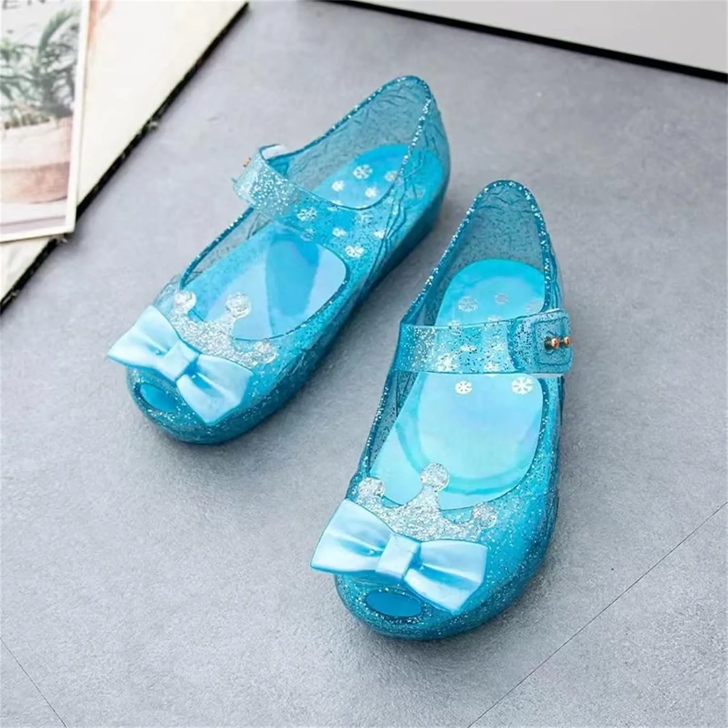 Size 12 Girls Dressing Shoes Girls Shoes Crown Flash Diamond Crystal Soft Sole Non Slip Sandals Jelly Dance Shoes Princess Shoes Toddler Winter Shoes Indoor