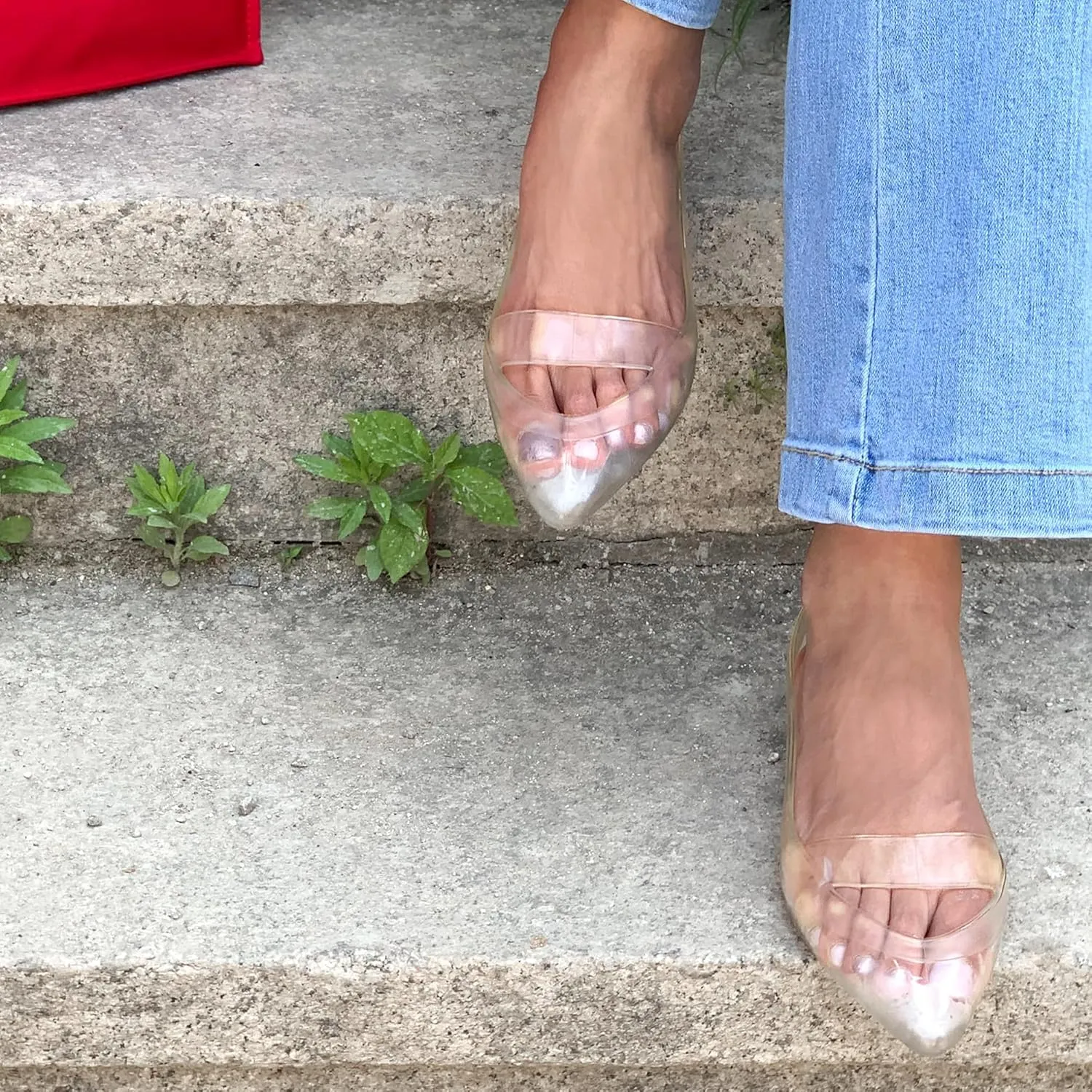 Sleek/Pointed Toe Dress Slip on Jellies, Ballet flats/Jelly Sandal Shoes for Women
