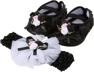 Slipper Booties Baby Shoes Plus Headband Set Cute Baby Princess Shoes With Dress Shoes Toddler Shoes