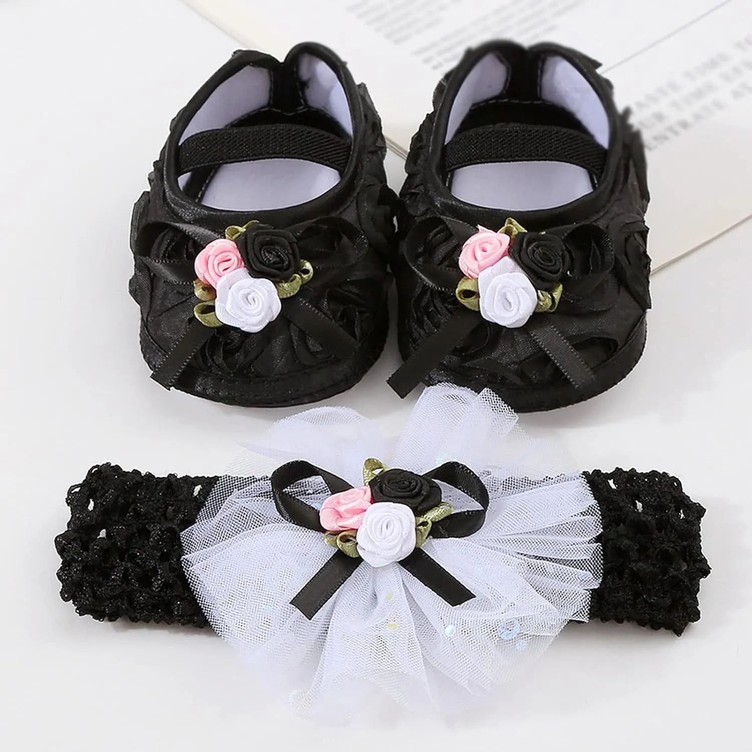 Slipper Booties Baby Shoes Plus Headband Set Cute Baby Princess Shoes With Dress Shoes Toddler Shoes
