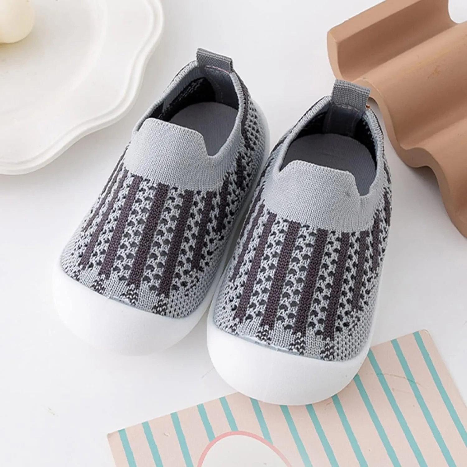 Sock Shoes Toddler Infant Shoes Mesh Slip On Socks Shoes Soft Sole Non Slip Wear Out Toddler Floor Black Shoes B